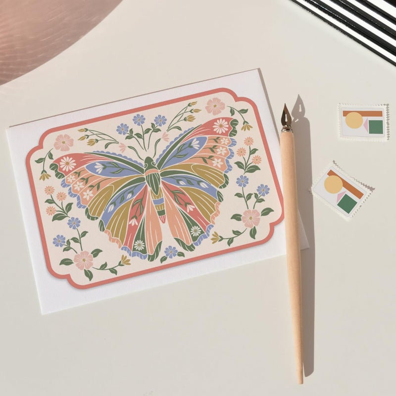 Lady Jayne Boxed Stationery Notecard Set with 20 Flat Die-Cut Note Cards and Envelopes, 5" x 7", Wildflower Meadow Floral Butterfly (82050) - Image 5